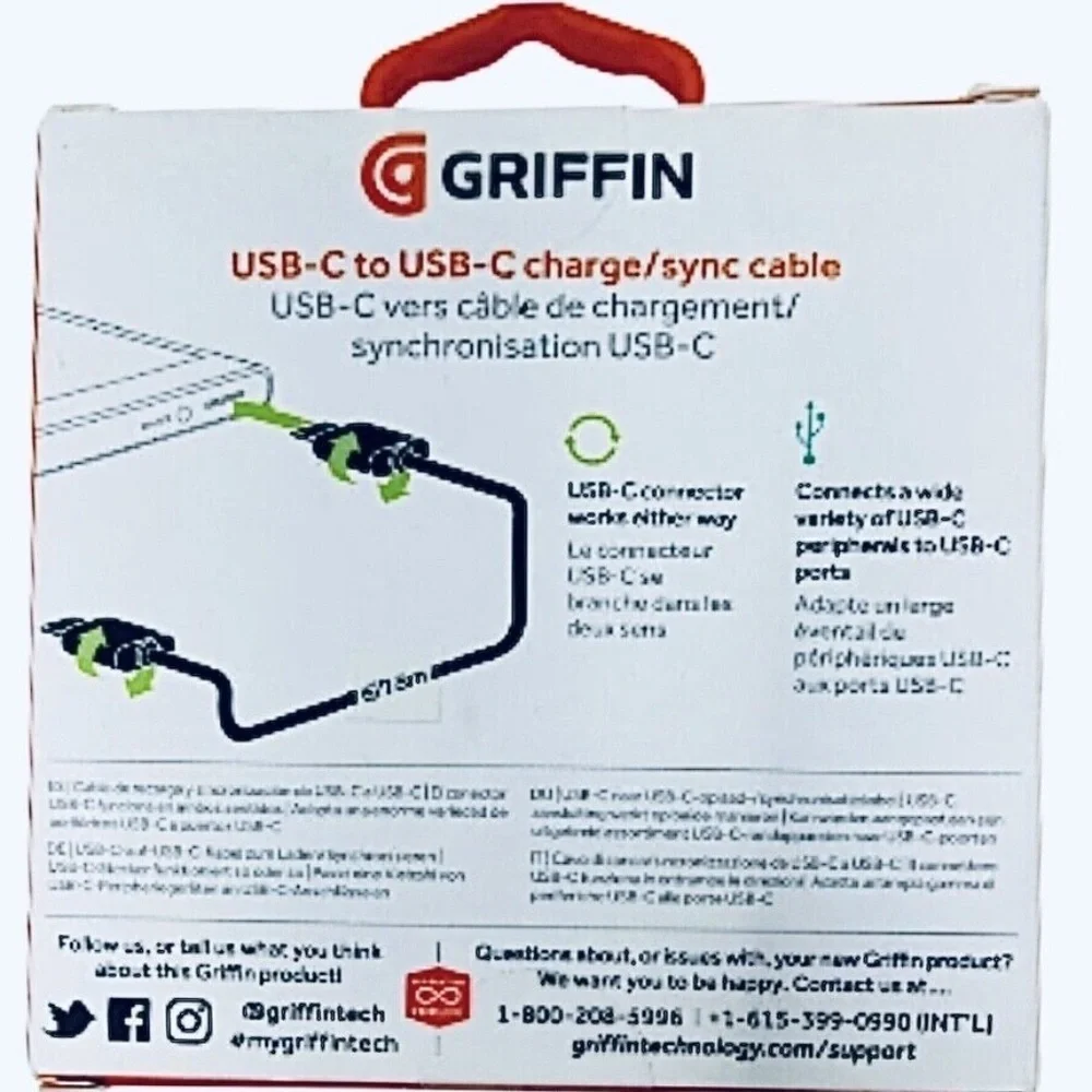 USB-C to USB-C Charge & Sync Cable Griffin